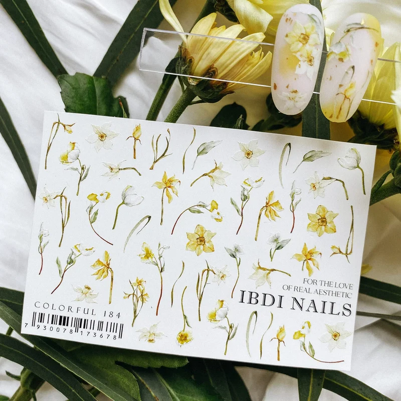 IBDI flower nail decals / sliders #Colorful 184