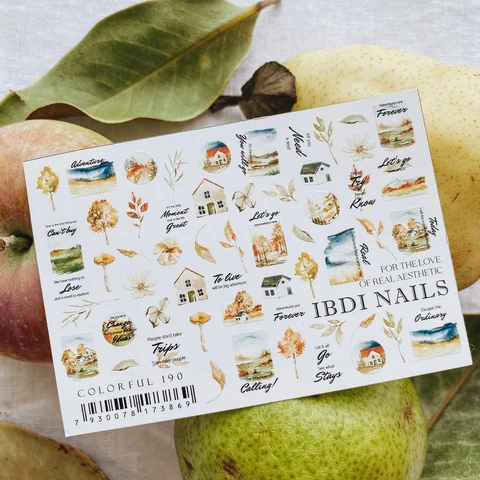 IBDI autumn vacation nail decals / sliders #Colorful 190