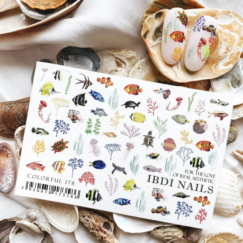 IBDI marine life nail decals / sliders #Colorful 178