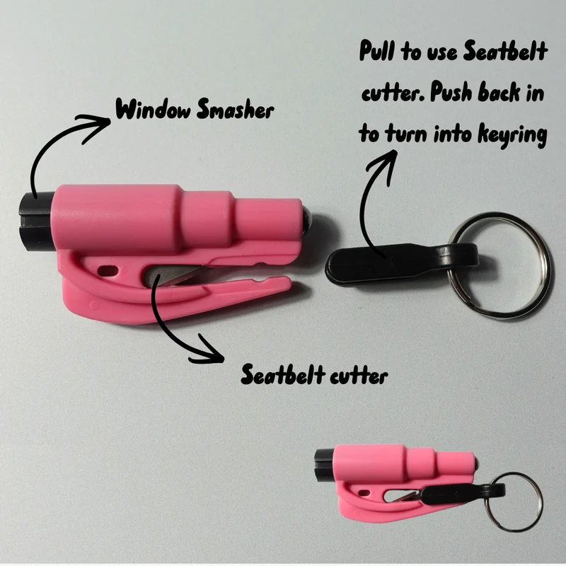 Re-usable Glass Breaker & seatbelt cutter Rescue Tool keyring