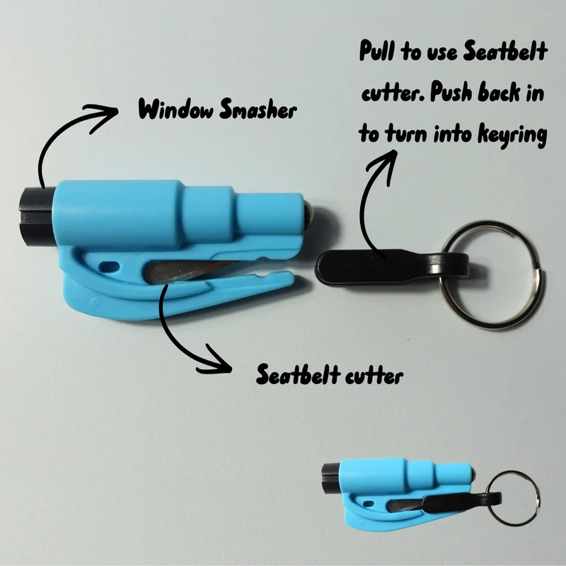 Re-usable Glass Breaker & seatbelt cutter Rescue Tool keyring
