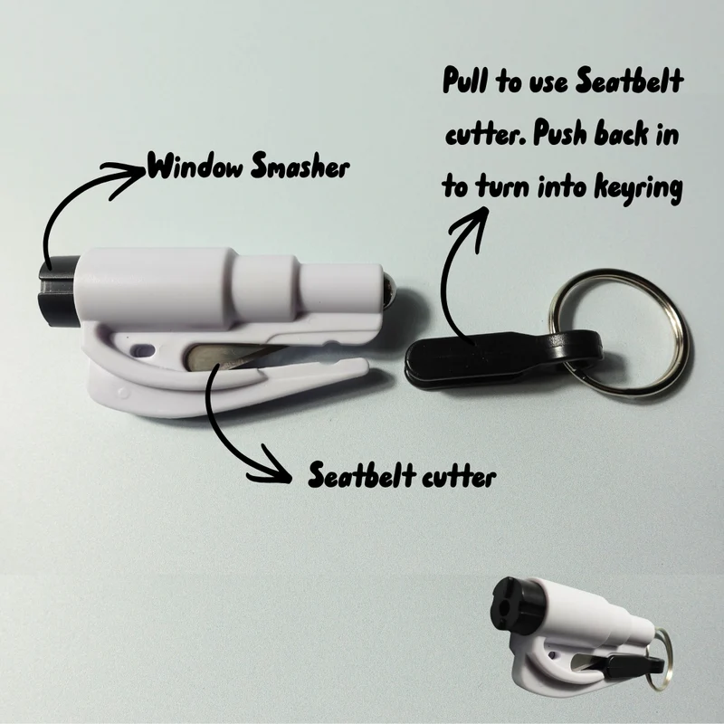 Re-usable Glass Breaker & seatbelt cutter Rescue Tool keyring