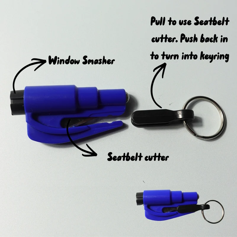 Re-usable Glass Breaker & seatbelt cutter Rescue Tool keyring