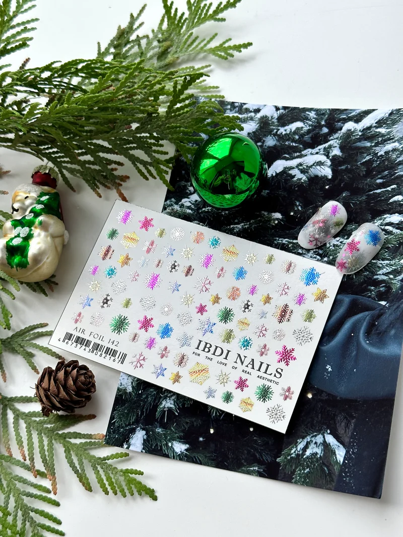 IBDI colorful foil snowflake nail decals / sliders #Air foil 142