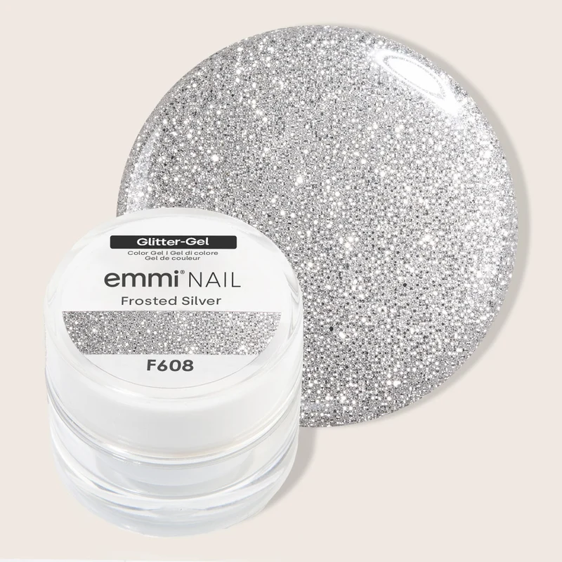 Glitter Farbgel Frosted Silver 5ml | F608