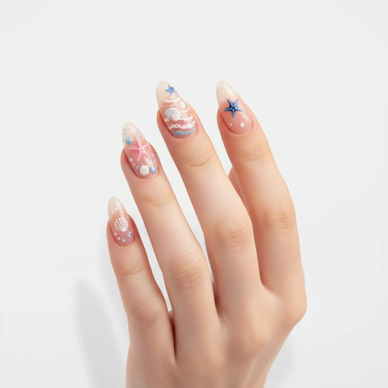 5D Art Nail Sticker Ozeanleuchten