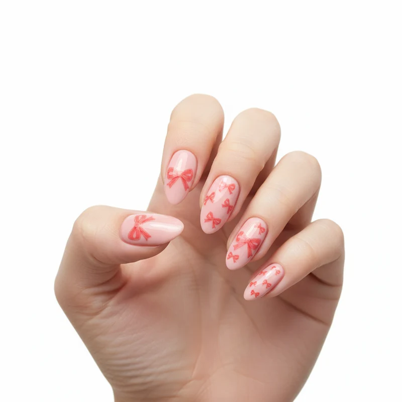 5D Art Nail Sticker Rote Schleife