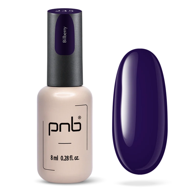 PNB dark purple gel nail polish Bilberry 235