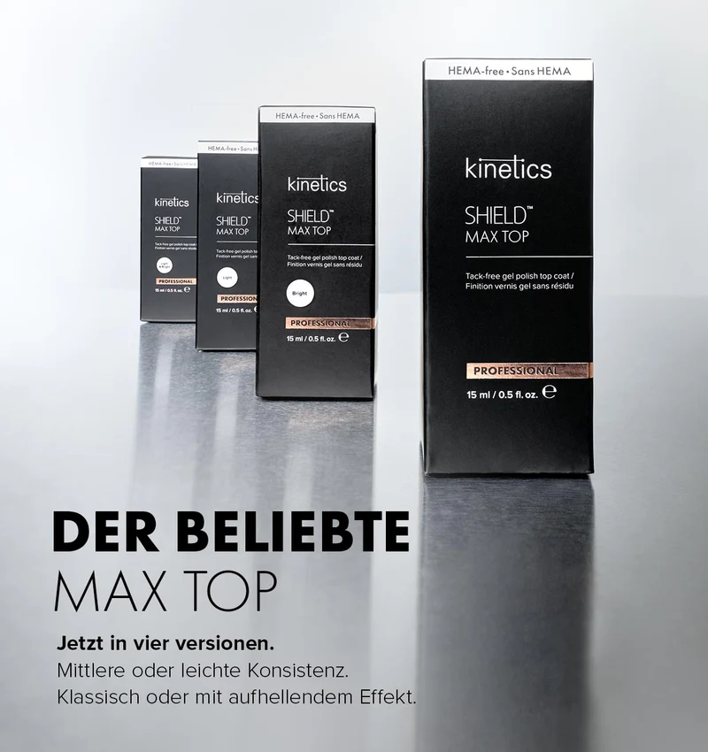 Kinetics SHIELD MAX Top Bright mittelviskos & mit UV-Filter 15ml (HEMA-frei)