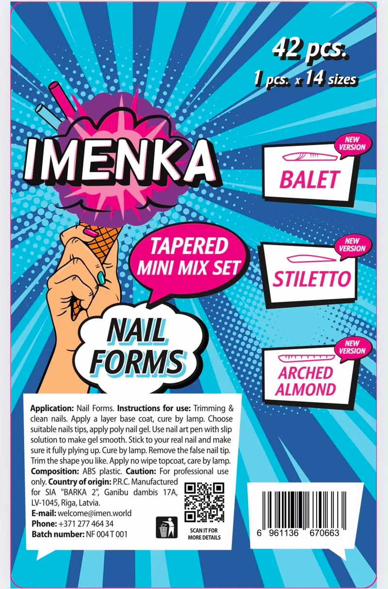 Nail Forms "Tapered Mini Mix" 140 Stk. von Imenka
