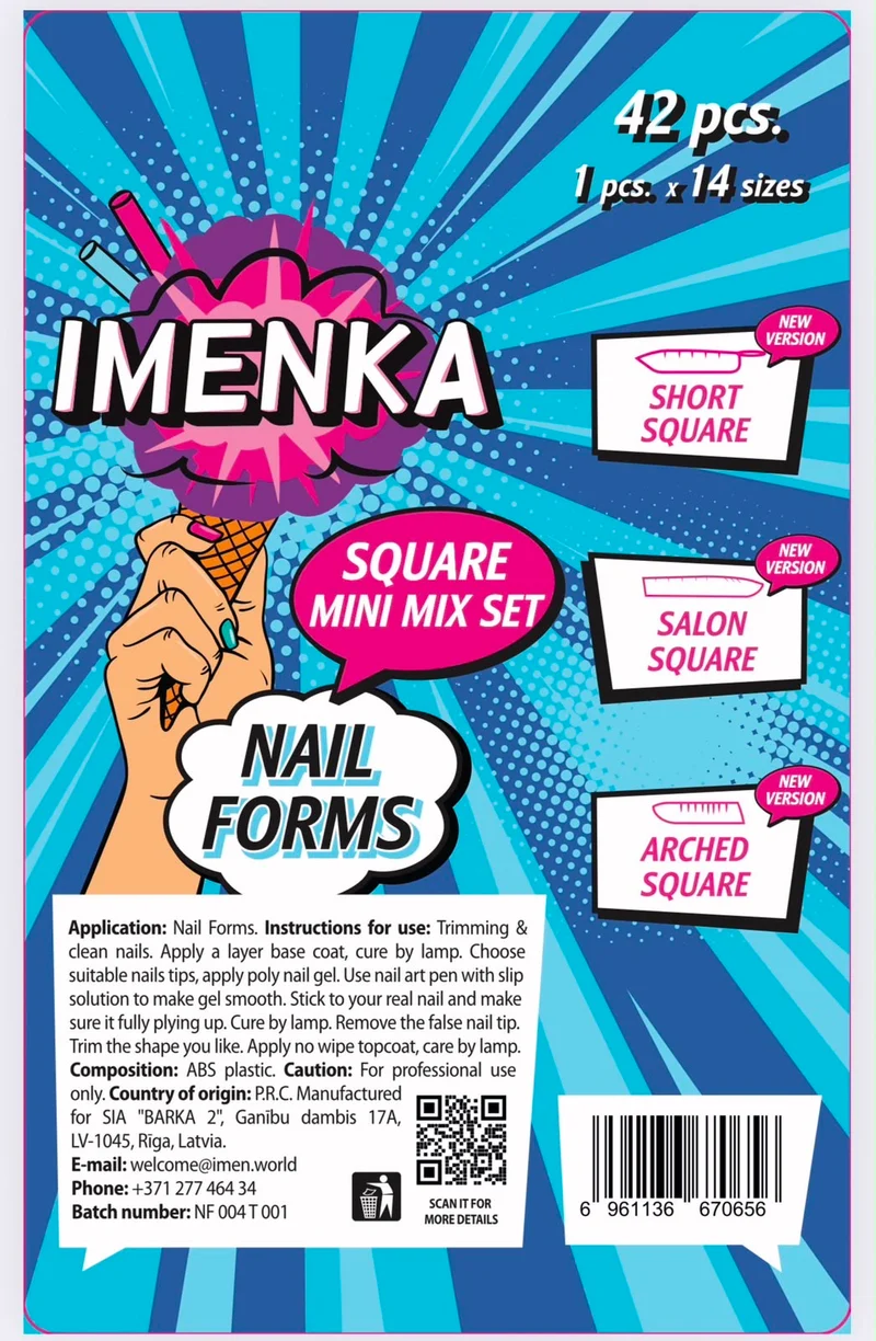 Nail Forms "Square Mini Mix" 140 Stk. von Imenka