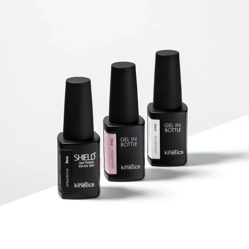 Kinetics TESTPAKET Gel in Bottle 3tlg. Shield Rubber Base+, Gel in Bottle #902 & #906 (TPO-free)