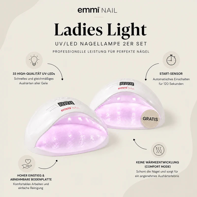emmi Ladies Light UV LED Nagellampe 2er Set