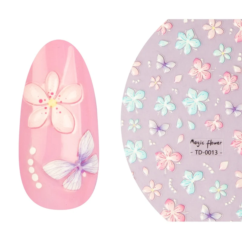 5D Soft Gel Flower Nail Sticker 2