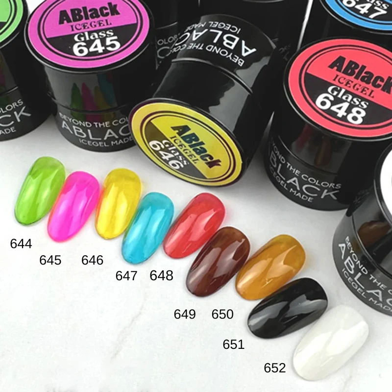 ICEGEL ABlack Glass line gel polish 644-652