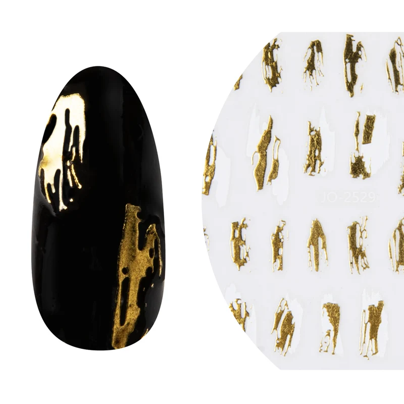 3D Art Nail Sticker Brushing You "Gold/White"