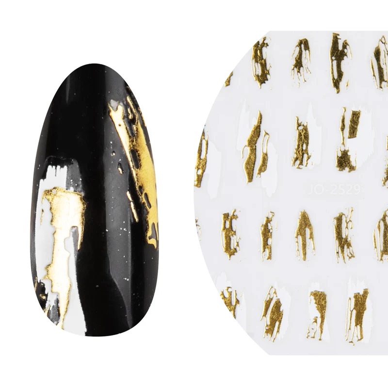 3D Art Nail Sticker Brushing You "Gold/White"