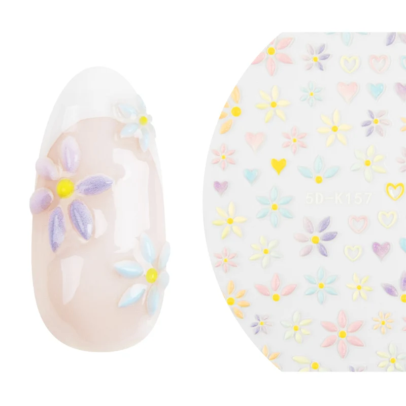 5D Art Nail Sticker Pastell Blütenzauber