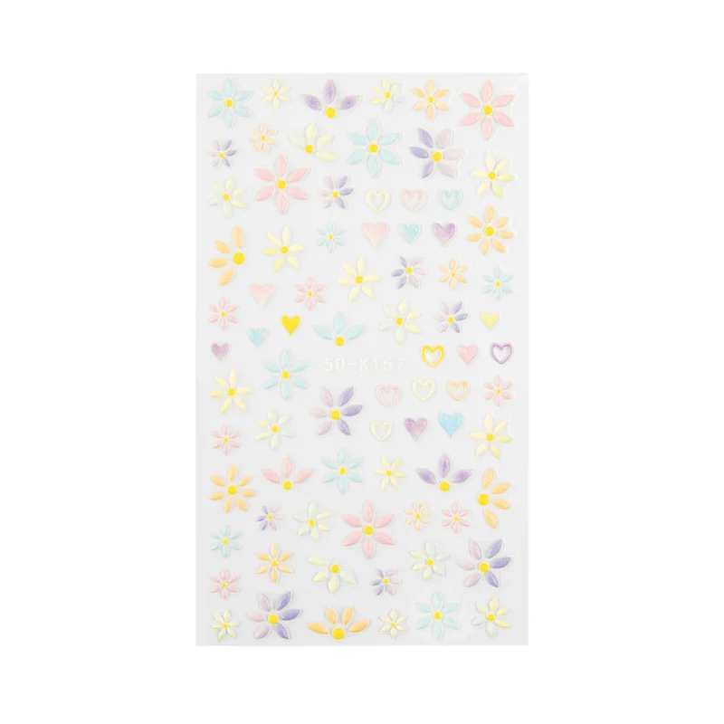 5D Art Nail Sticker Pastell Blütenzauber