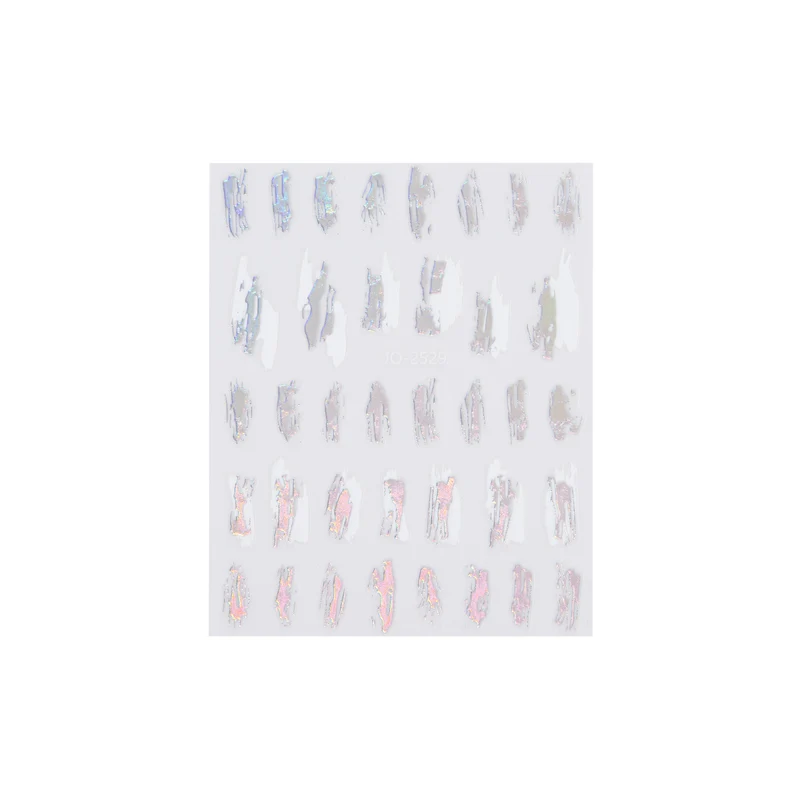 3D Art Nail Sticker Brushing You "Silver/White"