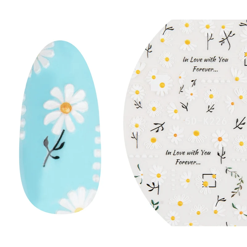 5D Art Nail Sticker Gänseblümchen
