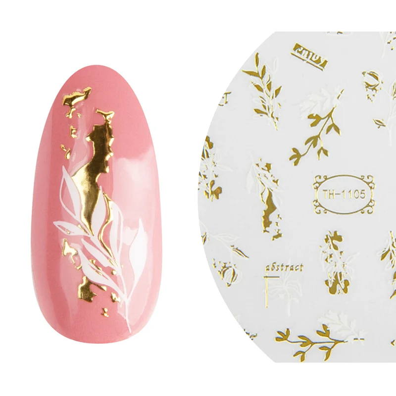 3D Art Nail Sticker Abstract Leaves