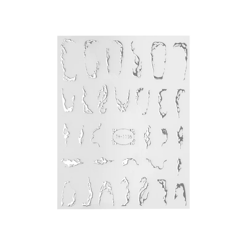 3D Art Nail Sticker Liquid Silver