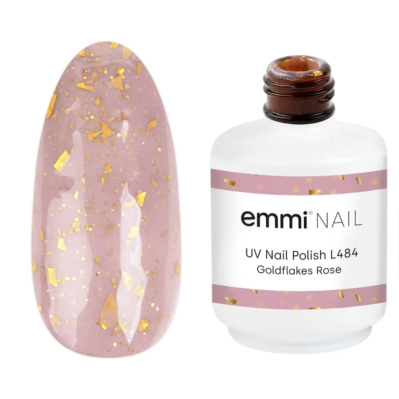 emmi Shellac UV-Lack Goldflakes Rose 15ml | L484