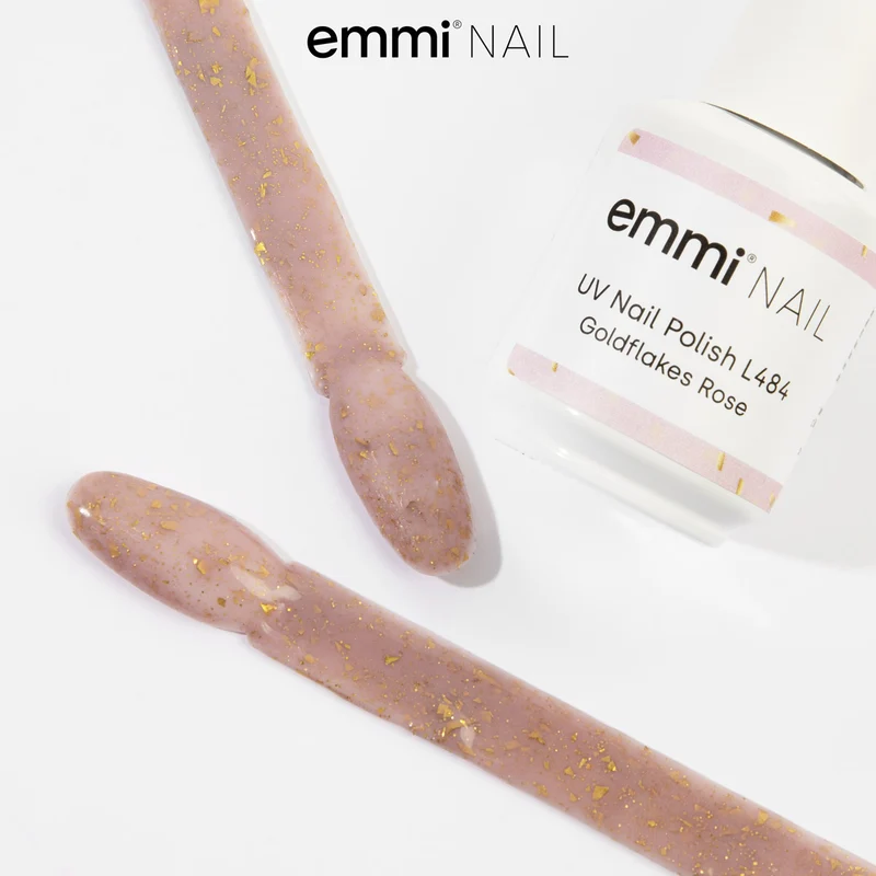 emmi Shellac UV-Lack Goldflakes Rose 15ml | L484
