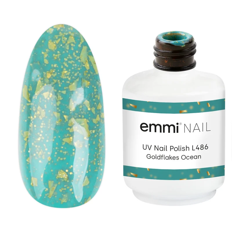 emmi Shellac UV-Lack Goldflakes Ocean 15ml | L486
