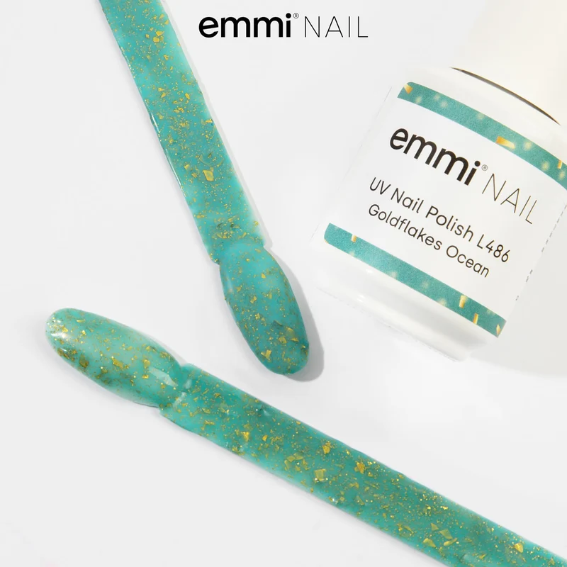 emmi Shellac UV-Lack Goldflakes Ocean 15ml | L486