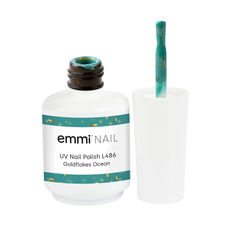 emmi Shellac UV-Lack Goldflakes Ocean 15ml | L486