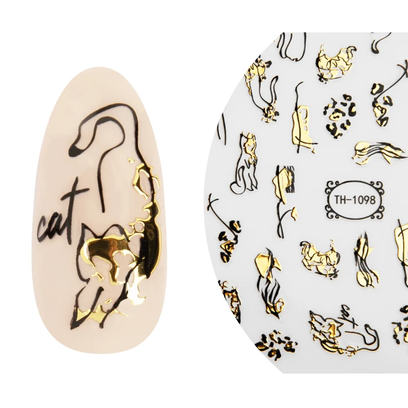 3D Art Nail Sticker Abstract Cats