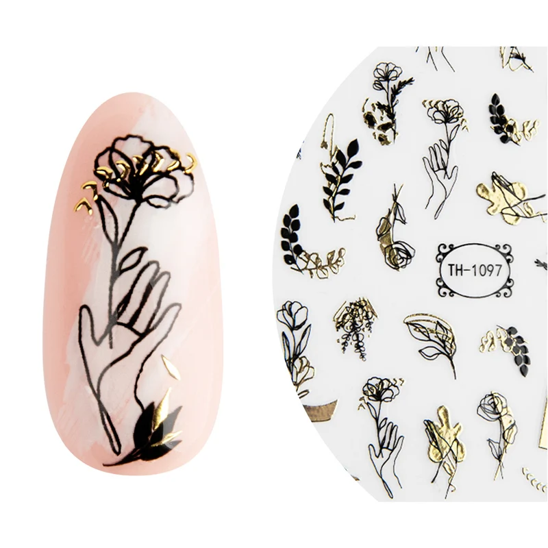 3D Art Nail Sticker Dark Roses