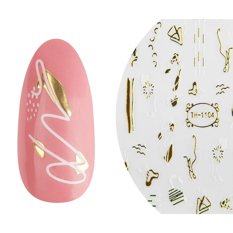 3D Art Nail Sticker Gold Shimmer