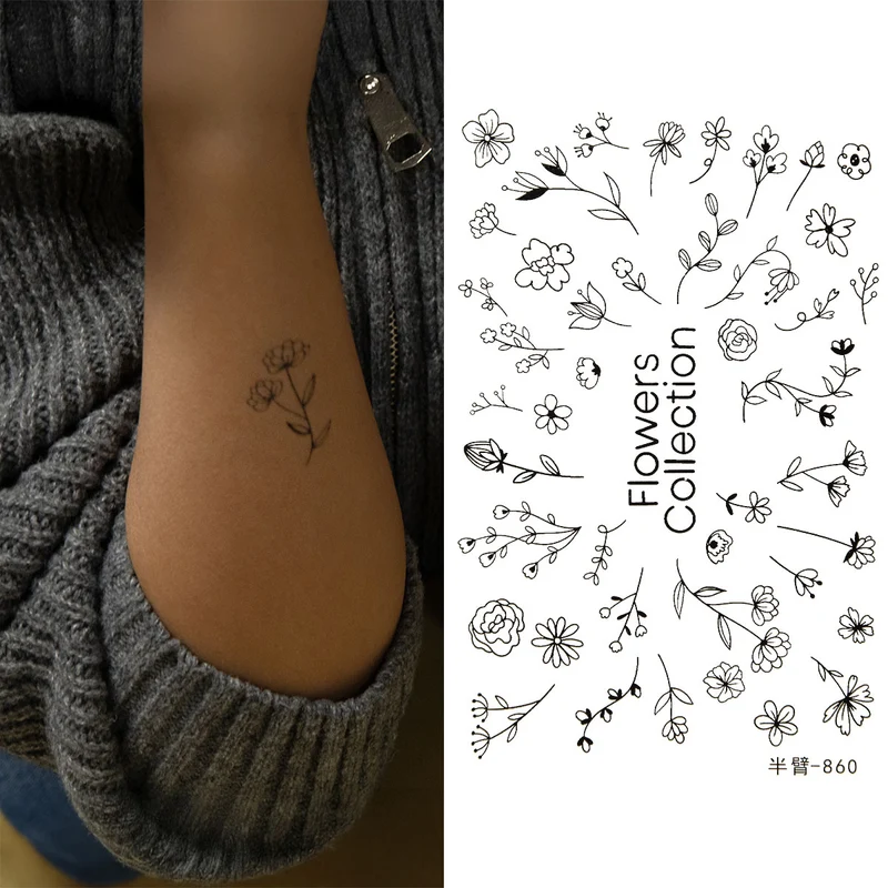 Skin Tattoo Flower Collection | 002