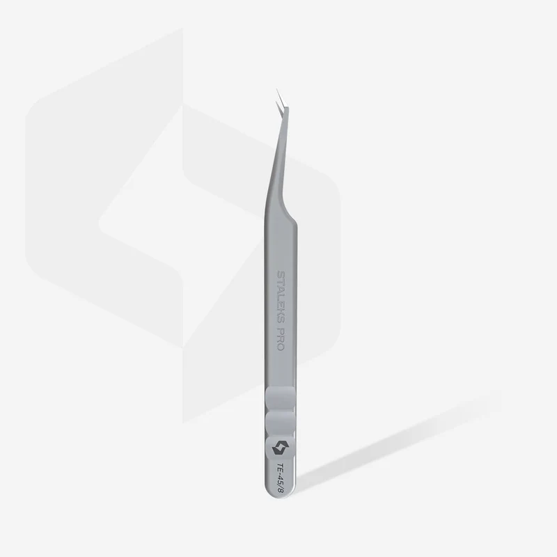 Professionelle Pinzette für Wimpern mit Nano-Kerben EXPERT 45 TYPE 8 (MINI L)