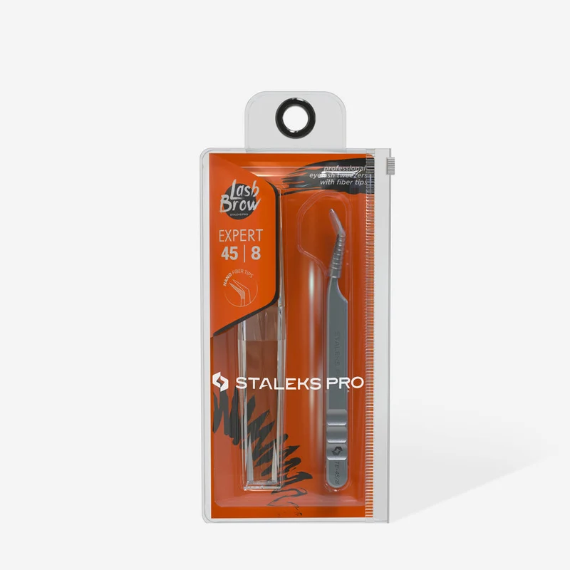 Professionelle Pinzette für Wimpern mit Nano-Kerben EXPERT 45 TYPE 8 (MINI L)