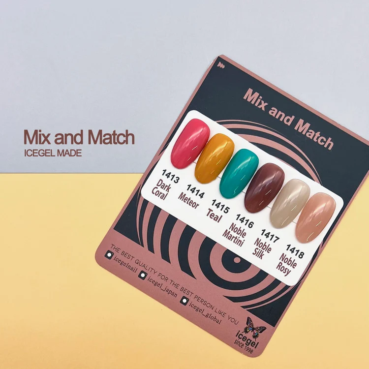 ICEGEL Mix and Match gel nail polish 1413-1418