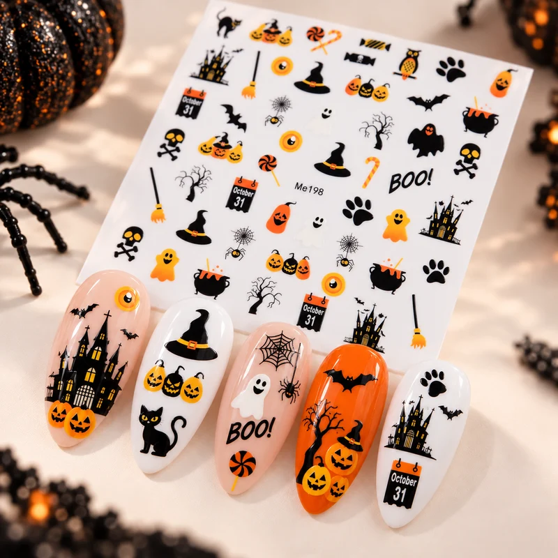 3D Art Nail Sticker Halloween Pumpkin