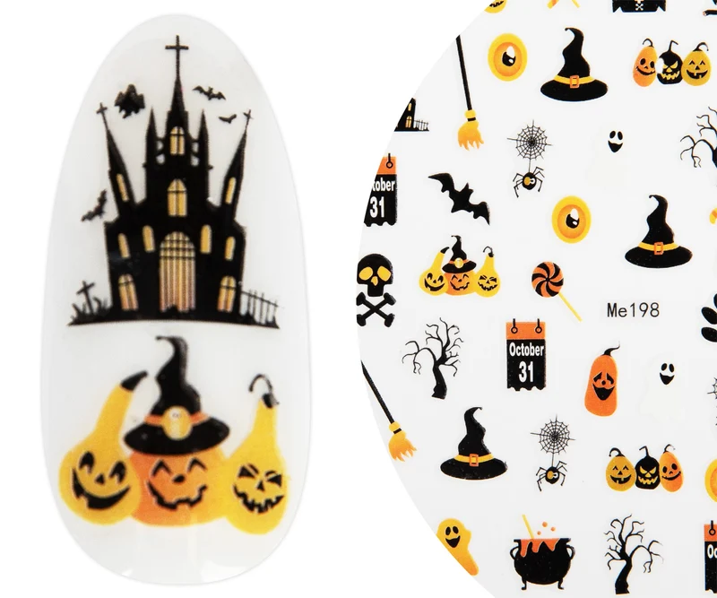 3D Art Nail Sticker Halloween Pumpkin