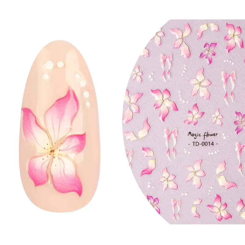 5D Soft Gel Flower Nail Sticker 3