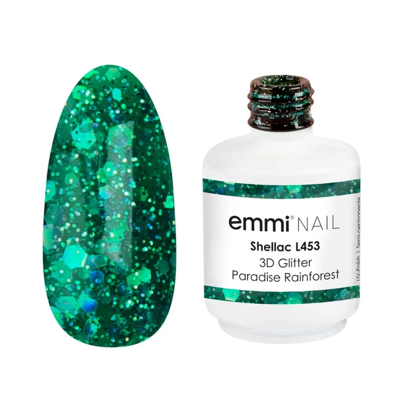 emmi Shellac UV-Lack 3D Glitter Paradise Rainforest 15ml | L453