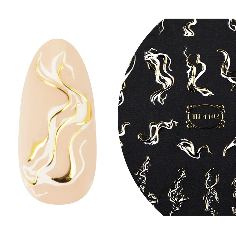 3D Art Nail Sticker Liquid Gold