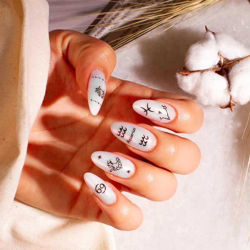 3D Art Nail Sticker Zodiac Signs black