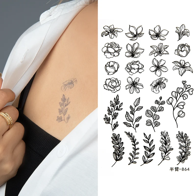 Skin Tattoo Flower Collection | 001