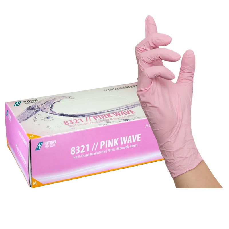 NITRIL HANDSCHUHE GRÖßE XS (Rosa) 100 STÜCK