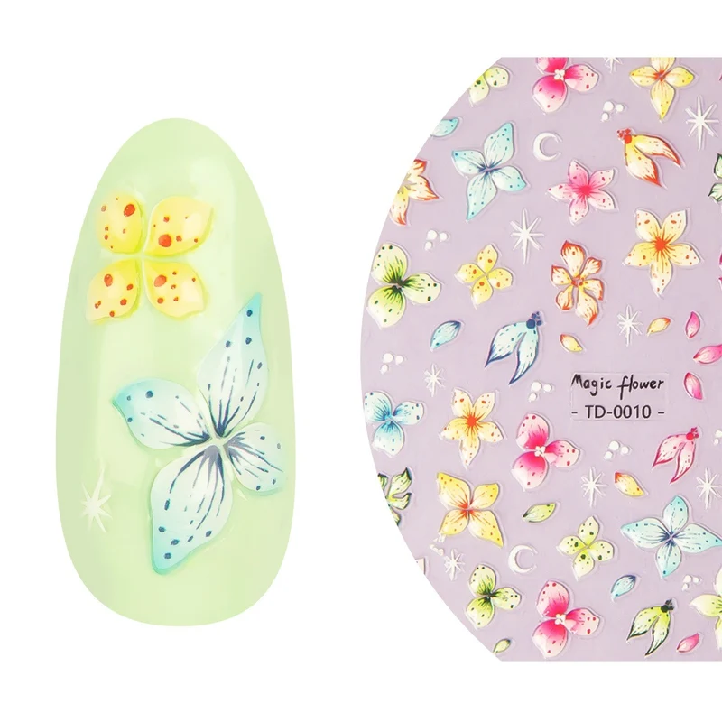 5D Soft Gel Flower Nail Sticker 1