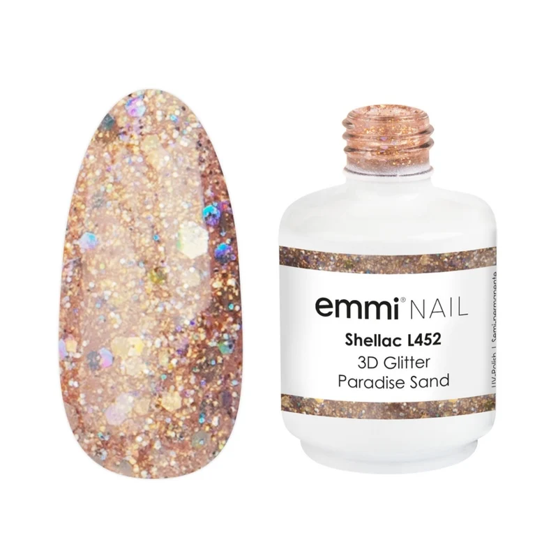 emmi Shellac UV-Lack 3D Glitter Paradise Sand 15ml | L452