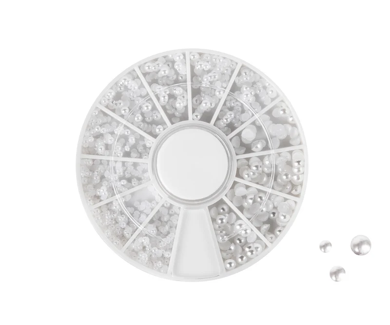 Display Halbrunde Perlen "little white"